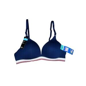 Hanes Comfort Flex Fit Comfy Support Wireless Bra G147 Womens Small Navy Blue